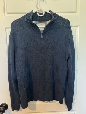Weatherproof Vintage 100% Cotton Quarter-Zip Pullover Sweater, Navy, Size M